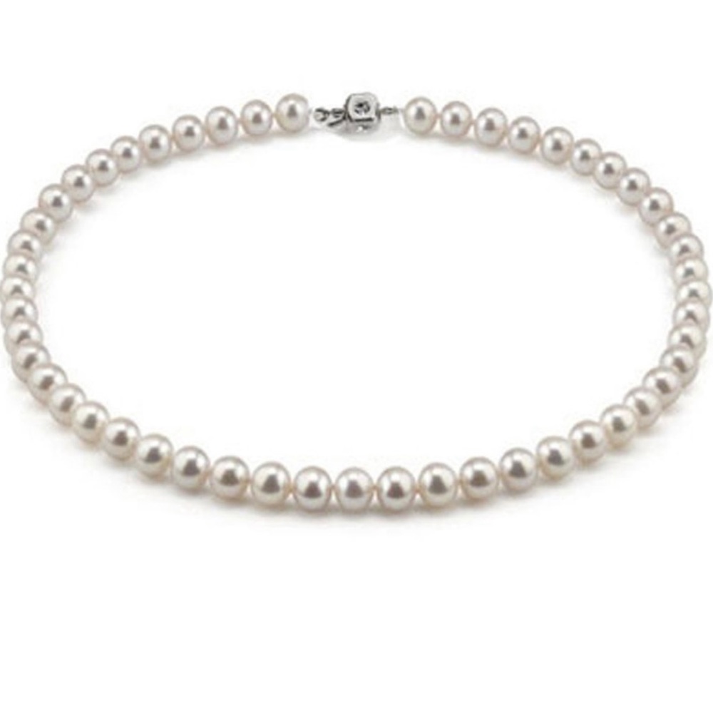 AA +Grade with Certification 6.5-7mm Cultured Sea pearl necklace 17" 17.5” 18”